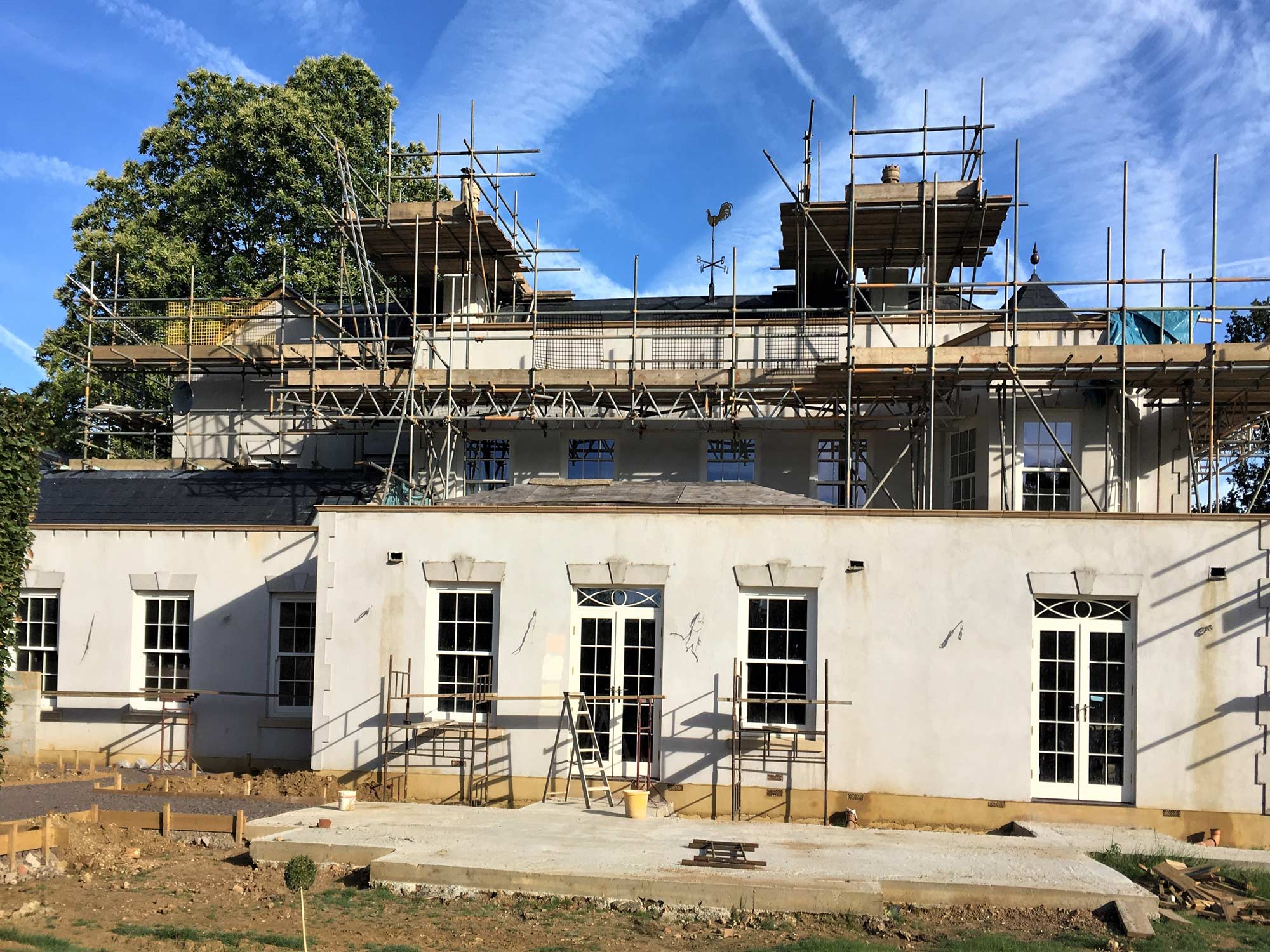 House exterior during construction  - Castle Eaton Construction, Surrey