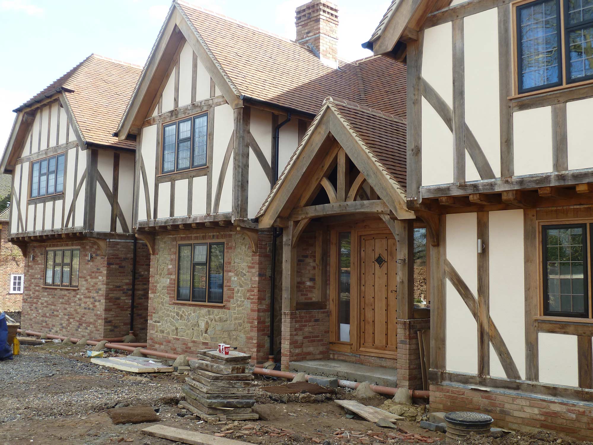 exterior view during construction - Castle Eaton Construction, Surrey