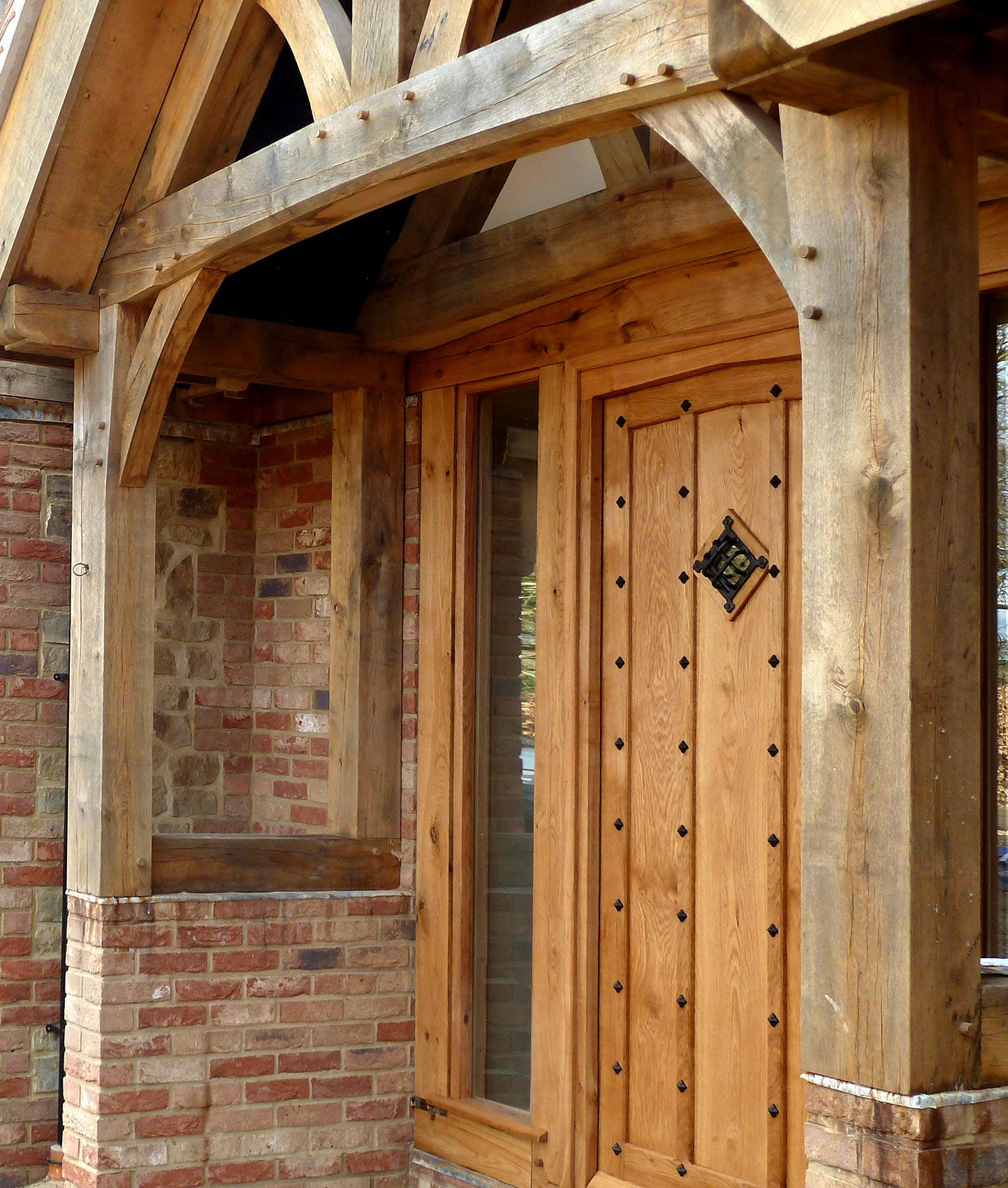 Front door timbers - Castle Eaton Construction, Surrey