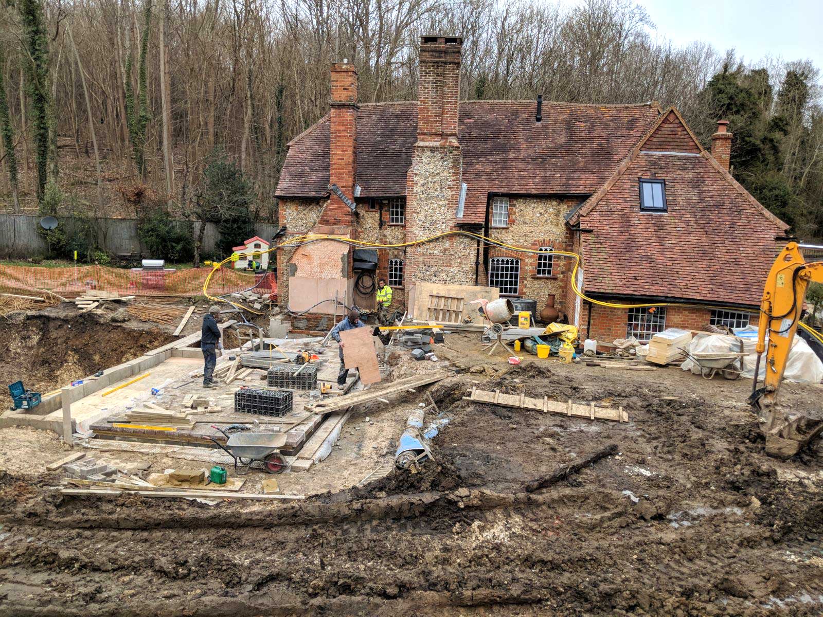 Construction of extension - Castle Eaton Construction, Surrey