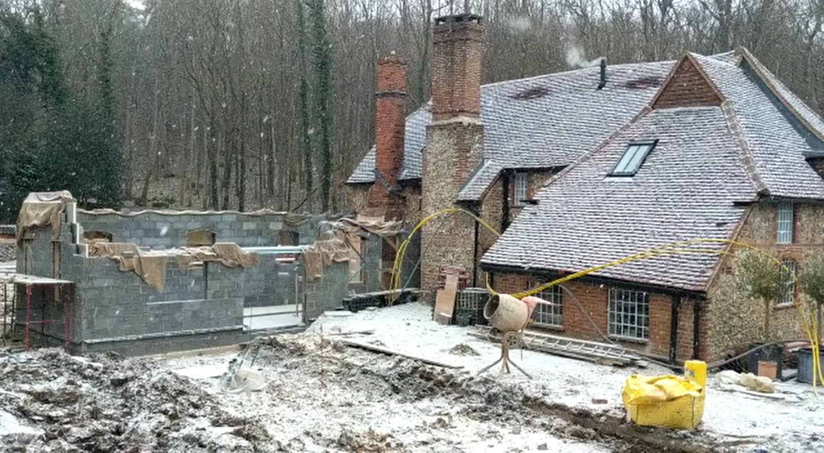 Construction of extension - Castle Eaton Construction, Surrey