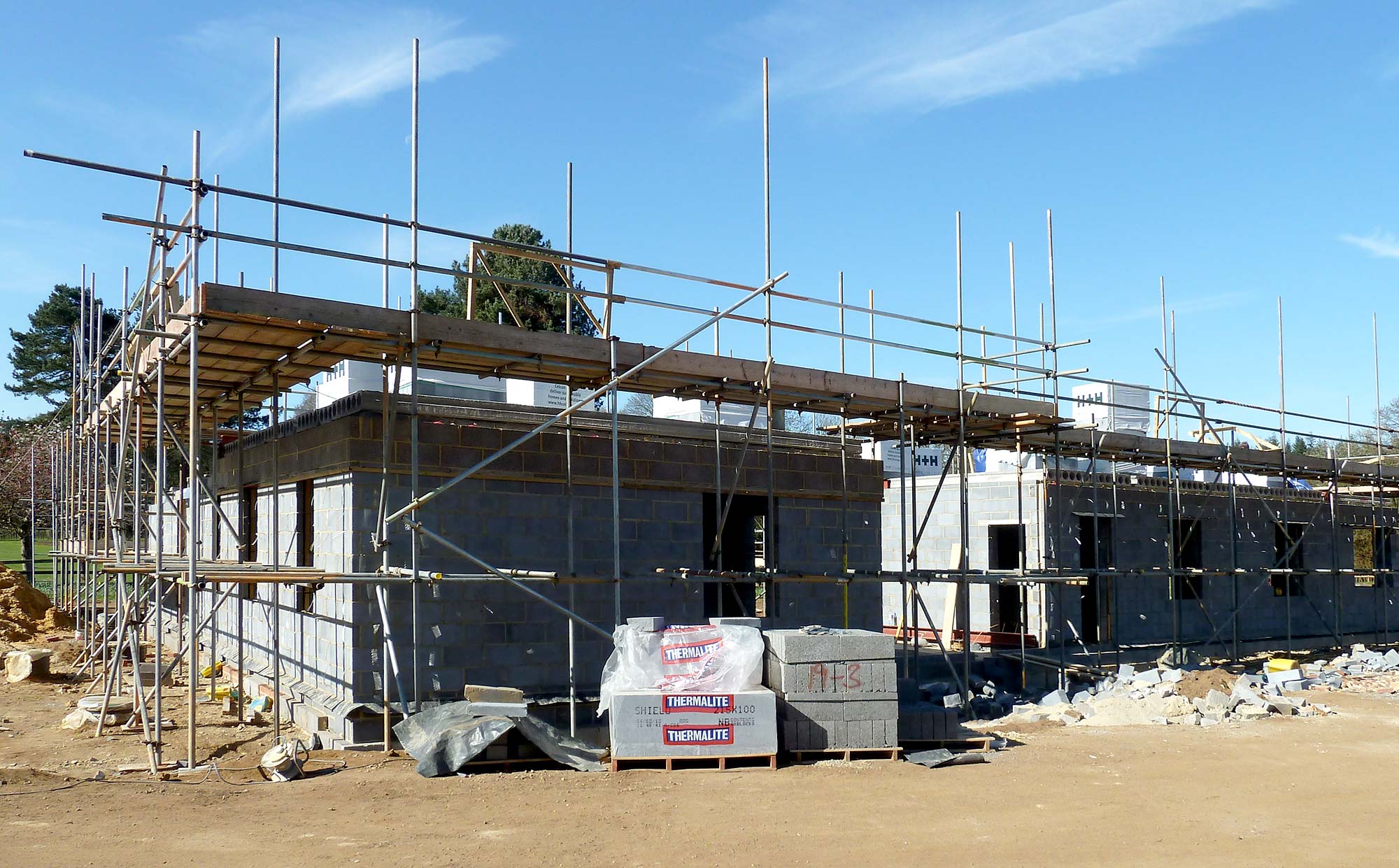 Walls going up - Castle Eaton Construction, Surrey